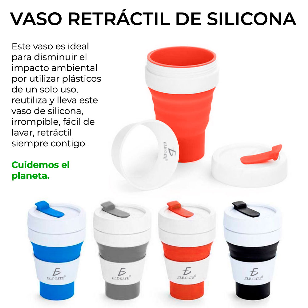 Vaso De Silicona Retráctil Reutilizable.