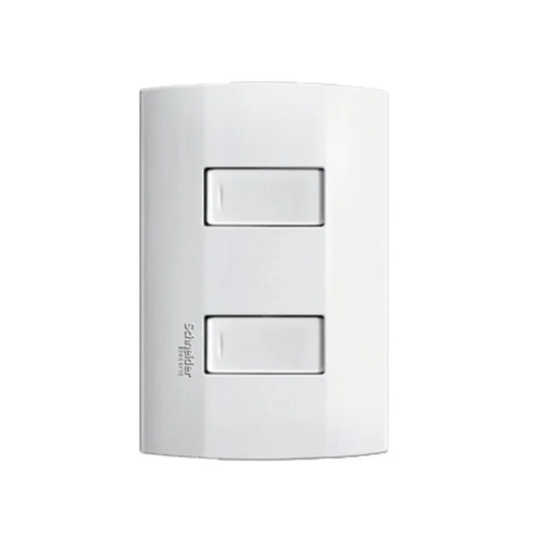 	Placa con 2 apagadores sencillos Schneider Electric marisio