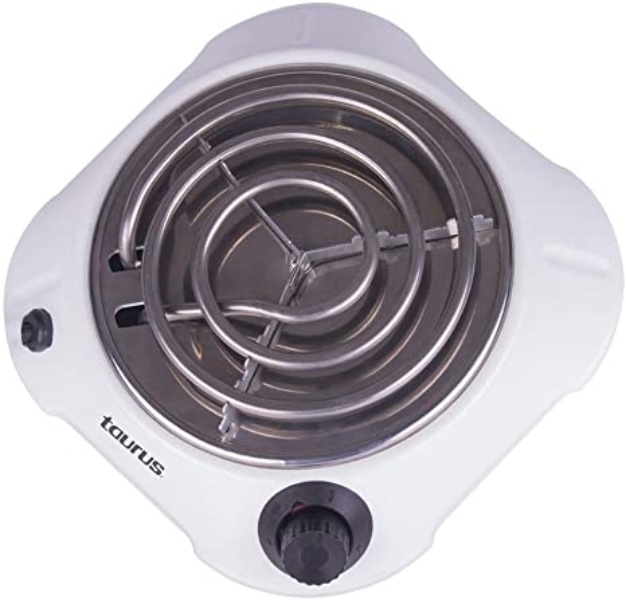 Taurus ALPHA Parrilla electrica de un quemador, color blanco