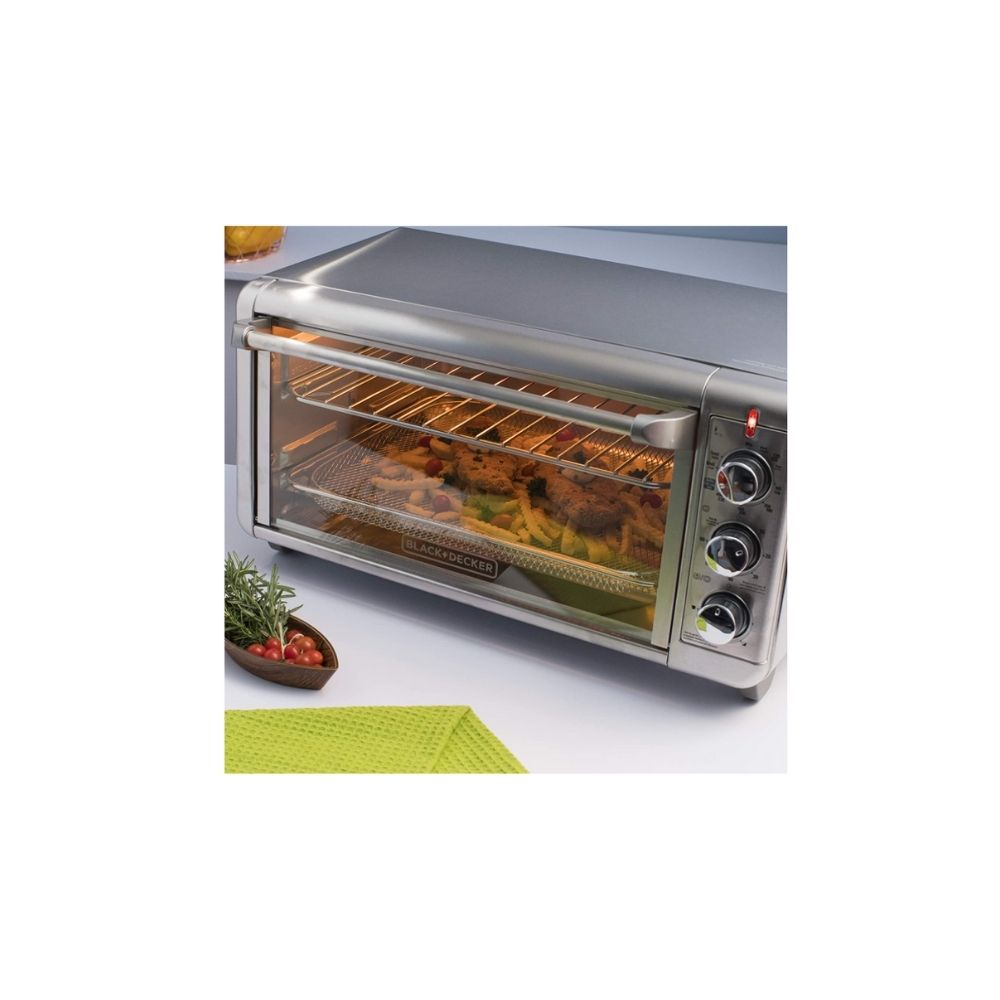 Horno Eléctrico Black & Decker con Freidora de Aire y Sistema de Convección, 30 Litros TO3265XSS-LA
