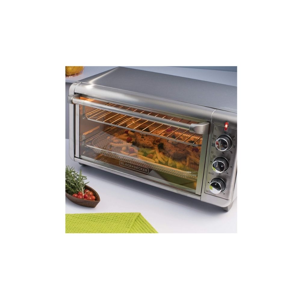 Horno Eléctrico Black & Decker con Freidora de Aire y Sistema de Convección, 30 Litros TO3265XSS-LA