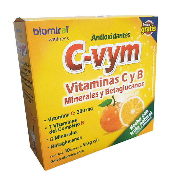 C-vym, Vitaminas C y B 9.0G C/U Cont. 10 Sobres