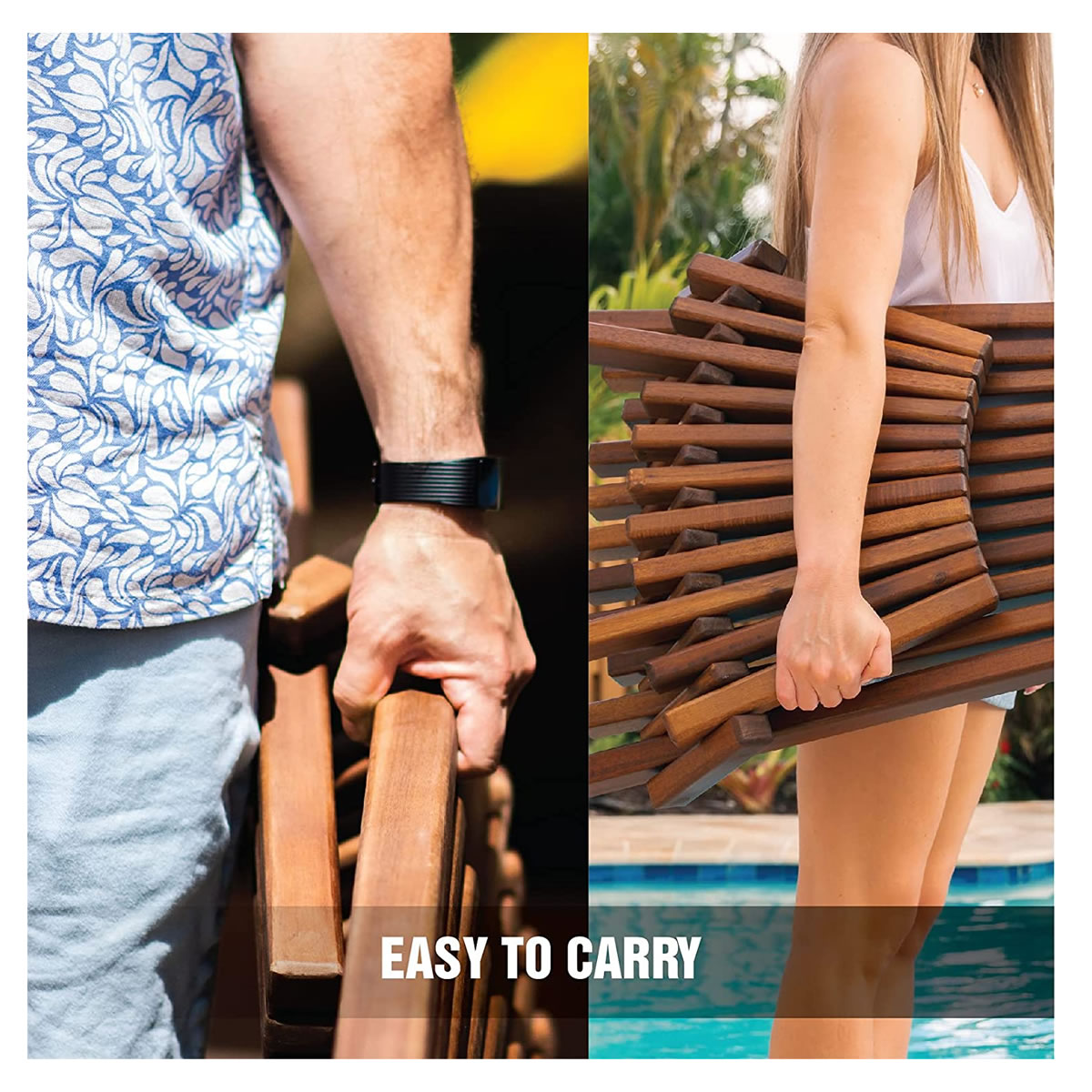 Silla Para Jardín Plegable de Madera Melino 2621061 CST