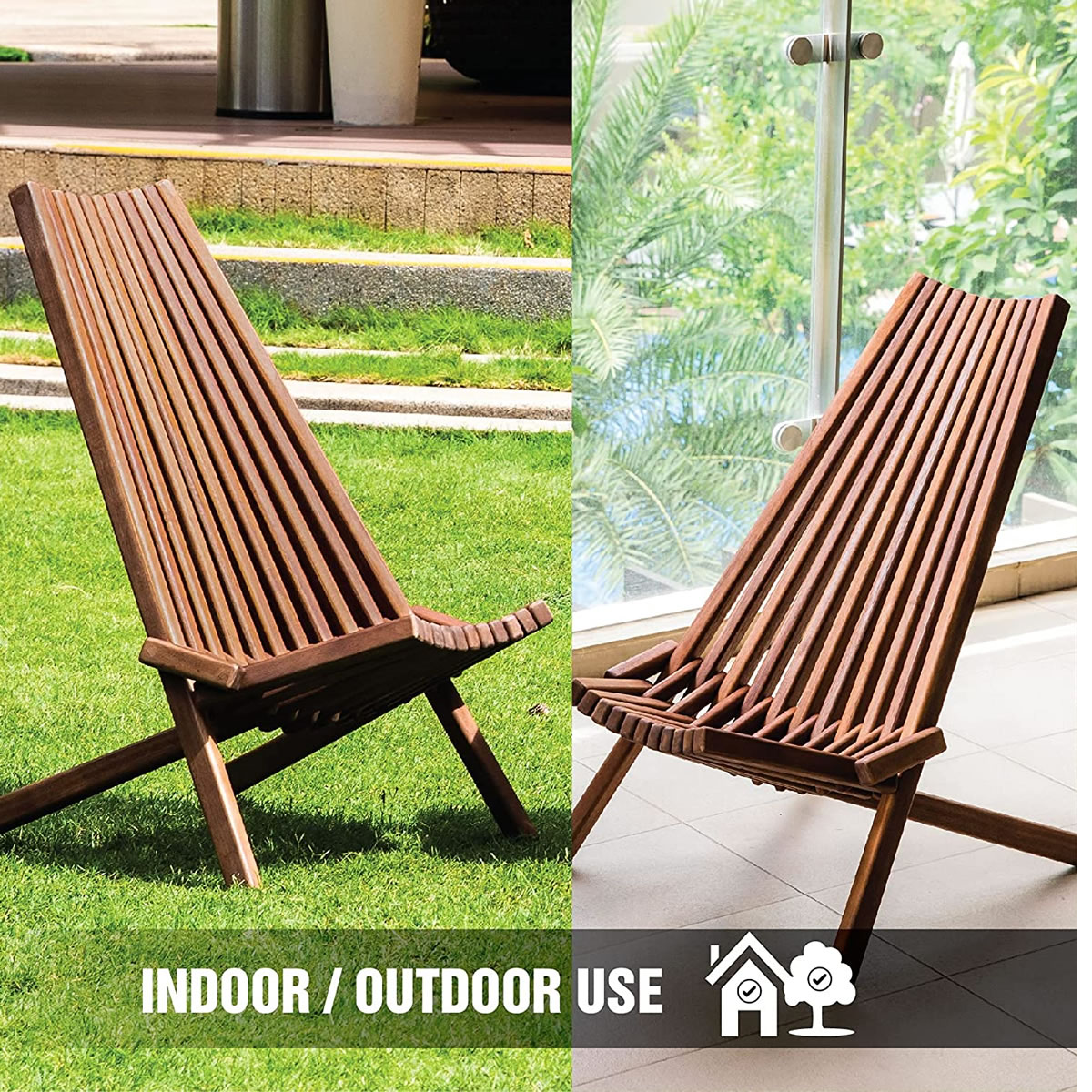 Silla Para Jardín Plegable de Madera Melino 2621061 CST