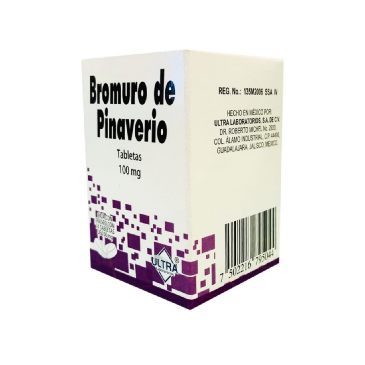 Bromuro De Pinaverio, Ultra 100mg Con 14 Tabletas