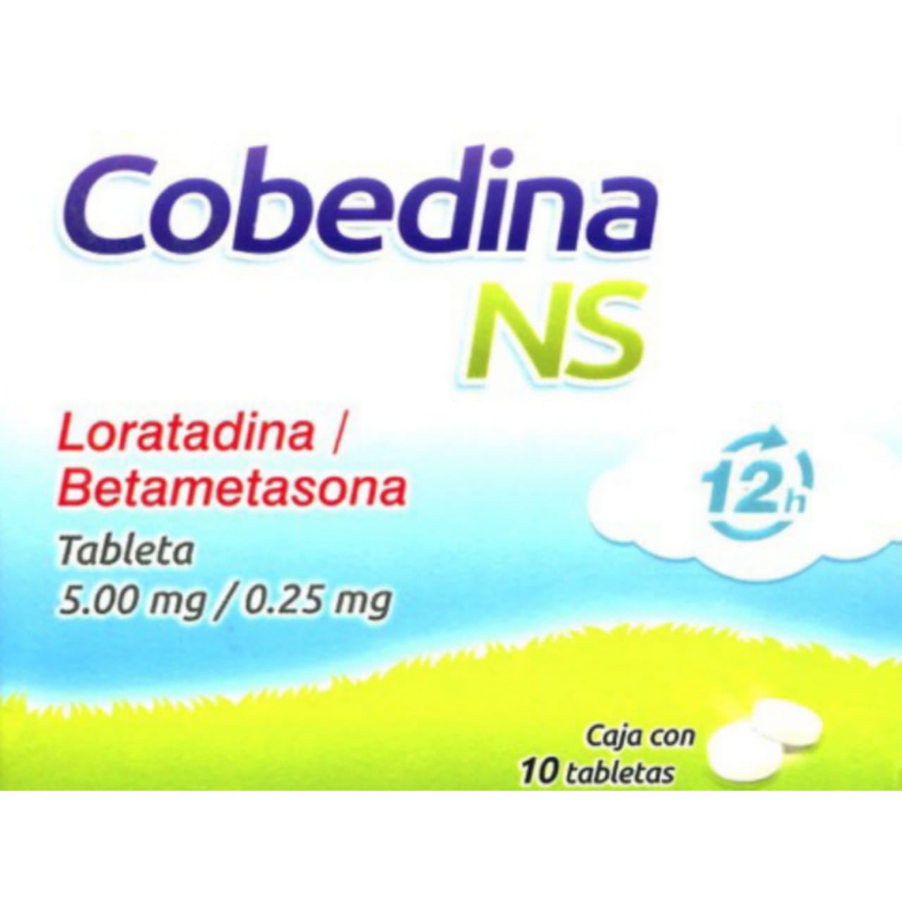 Cobedina NS, Loratadina/Betametasona 5.00/0.25mg Caja Con 10 Tabletas