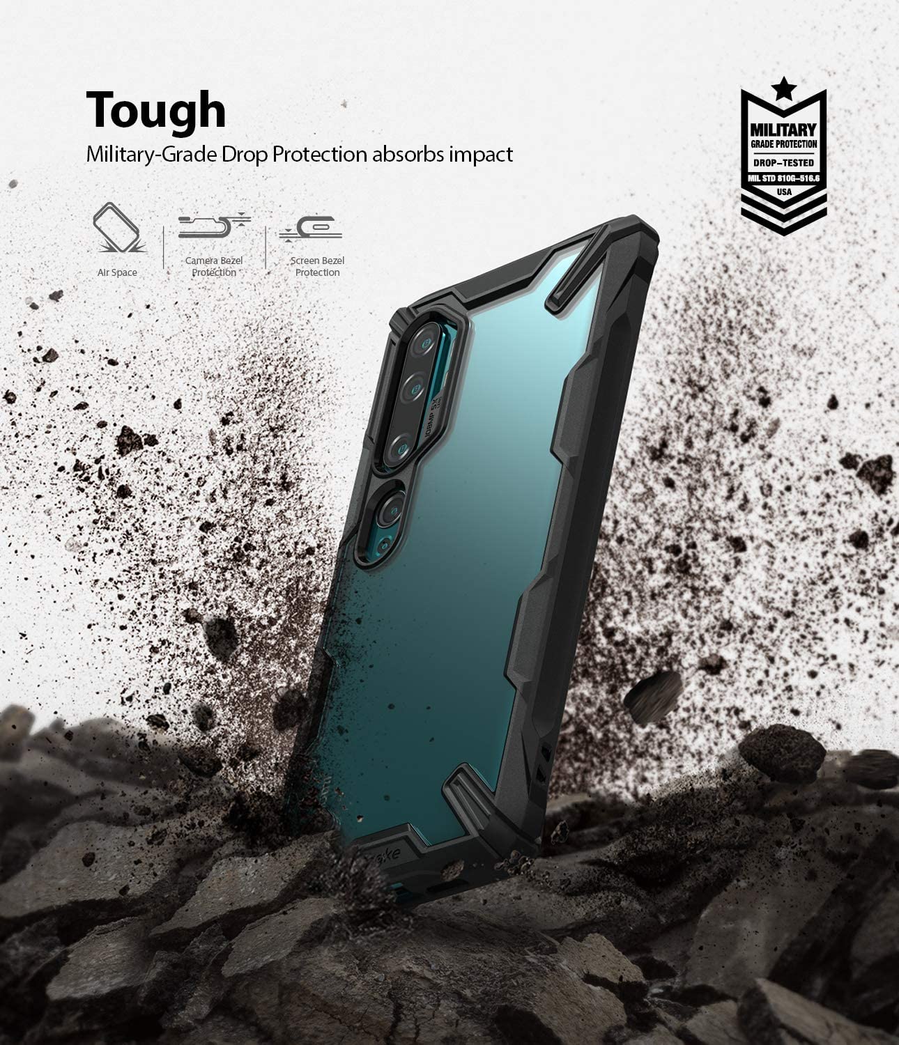 Funda Xiaomi Mi Note 10 / Mi Note 10 Pro Ringke Fusion X Negro