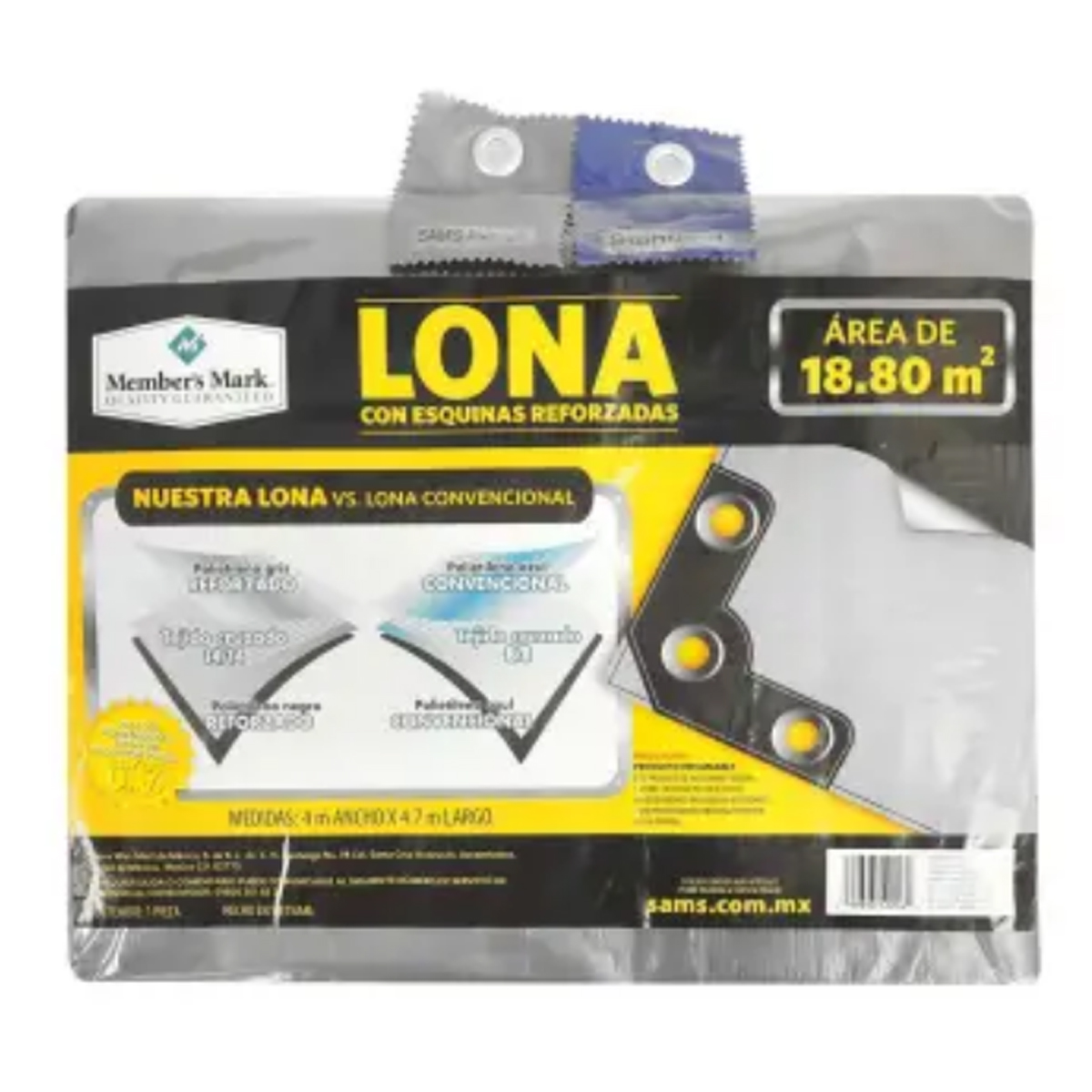 Lona Plástica Reforzada de Uso Rudo Member's Mark 4 x 4.7 m SMS 