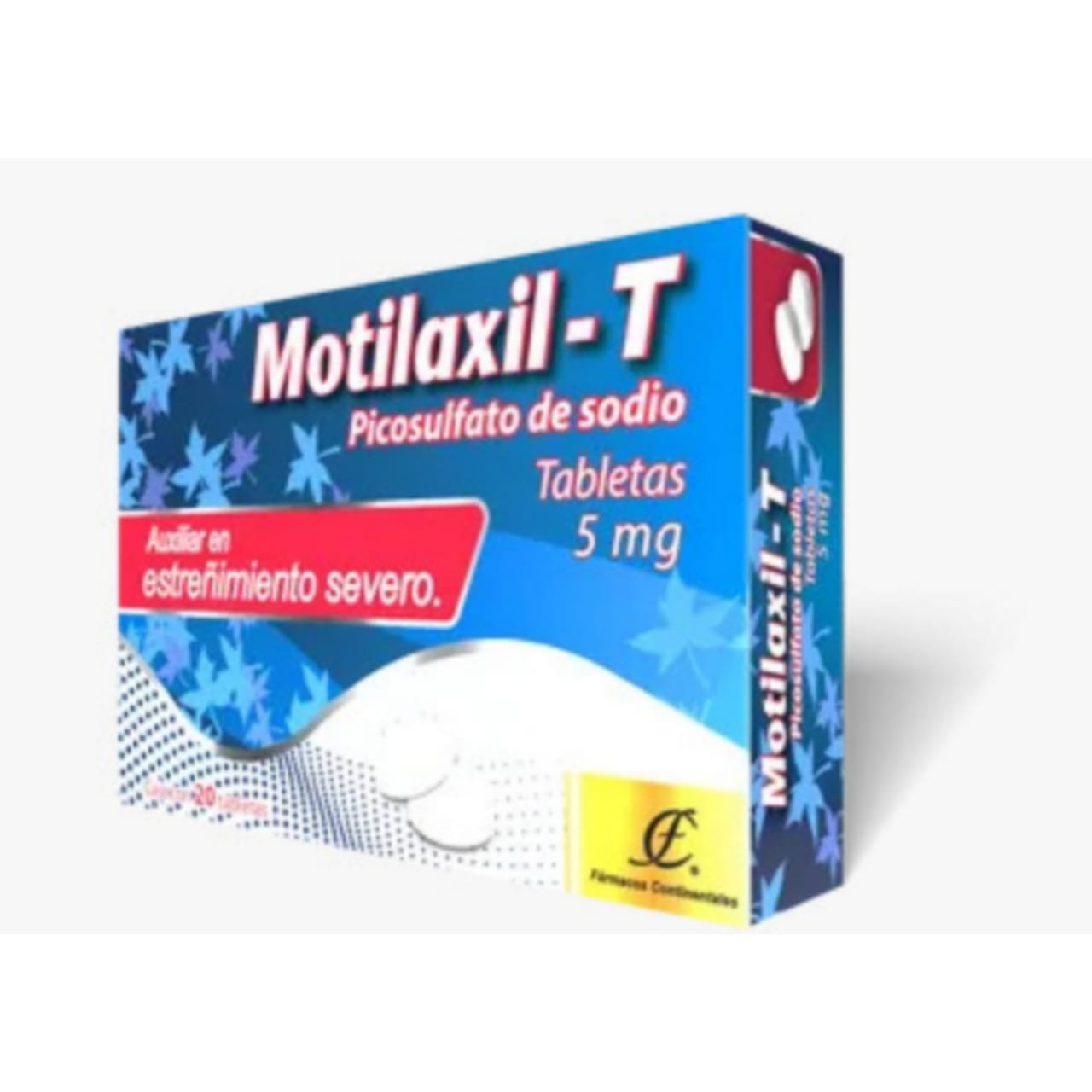 Motilaxil-T, Picosulfato De Sodio, 5mg Caja Con 20 Tabletas