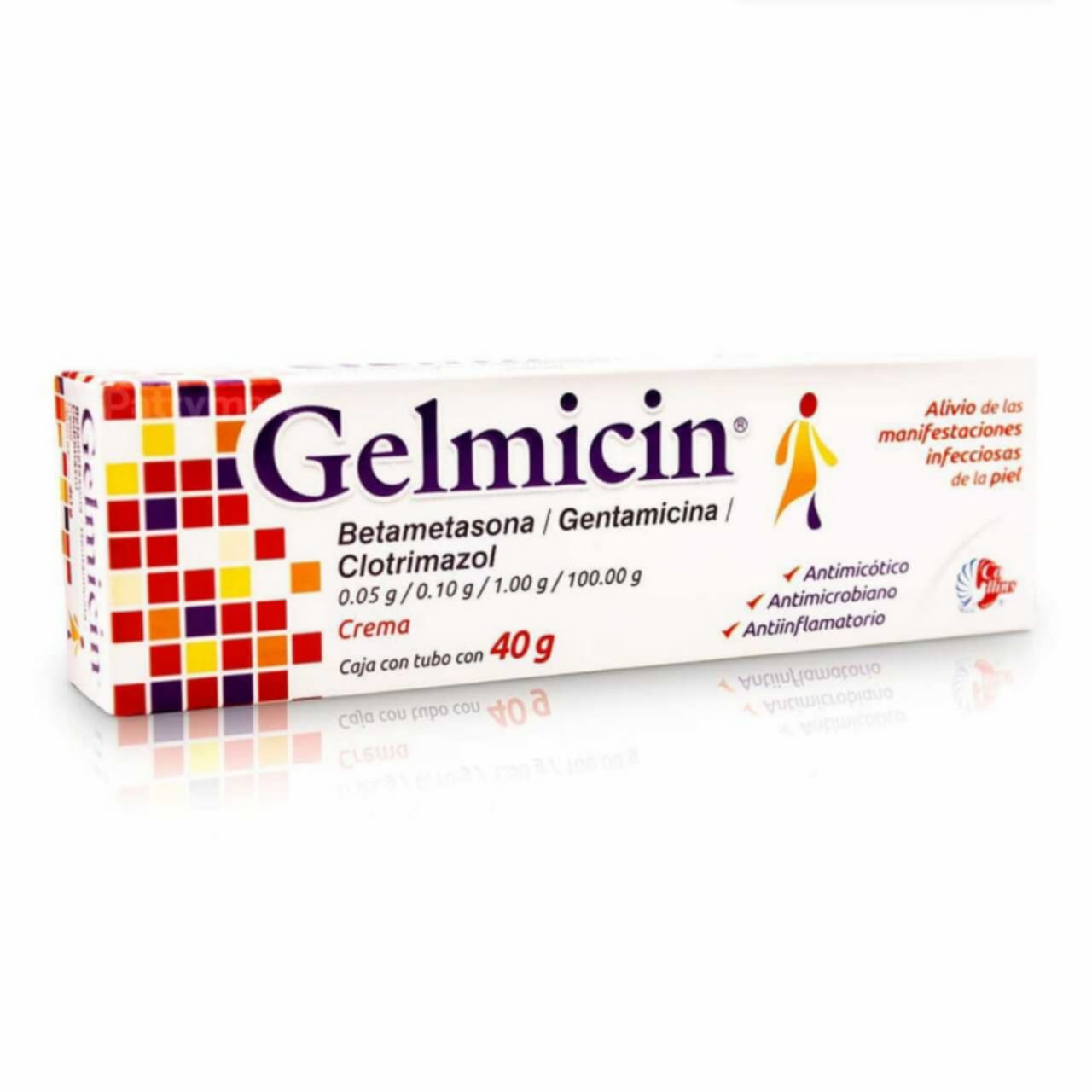 Gelmicin, Betametasona/Gentamicina/Clotrimazol 0.05g/0.10g/1.00g 40g (3 piezas)