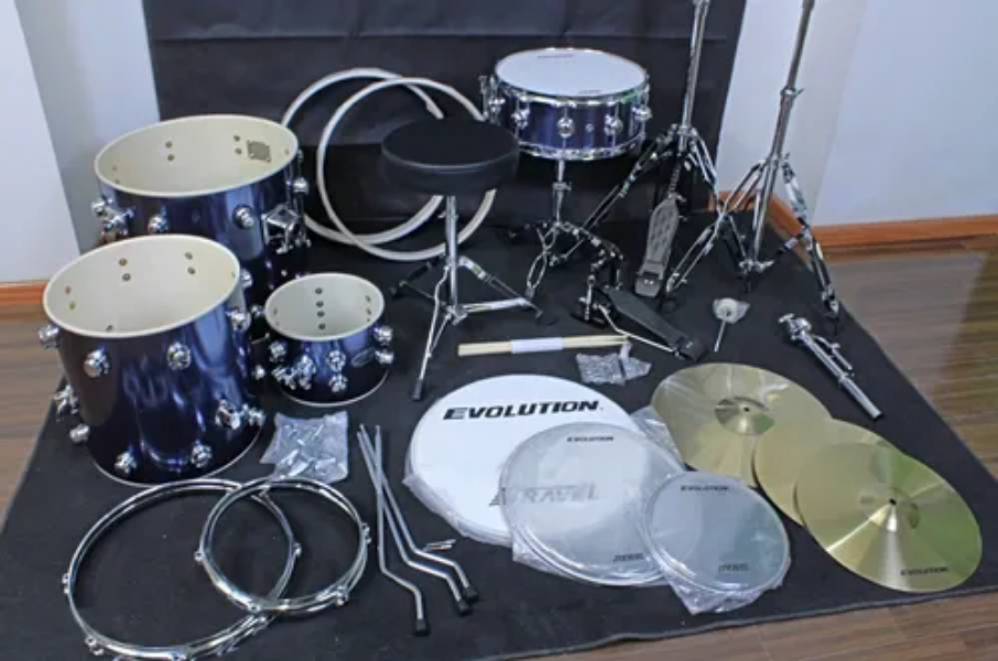 Batería Evolution Viajera 4 Piezas Atriles Asiento Platillos-Sparkle