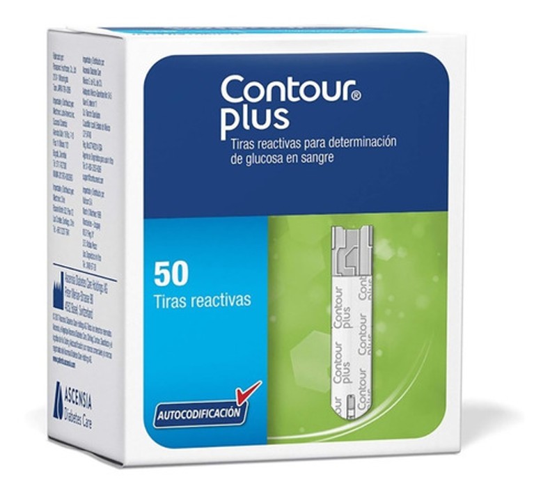 Kit de 100 Tiras Reactivas Glucosa Contour Plus Y 100 Lancetas