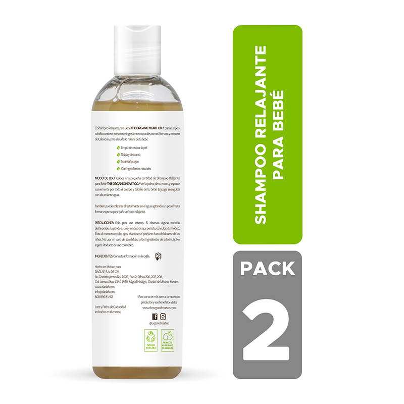 Duo Pack Shampoo Relajante para Bebé The Organic Heart Co. 