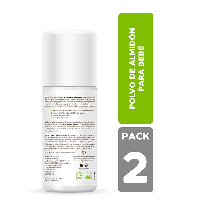Duo Pack Polvo de Almidón The organic Heart Co. 