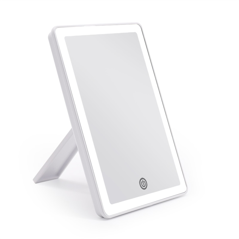 Espejo con luz LED regulable tactil recargable. 