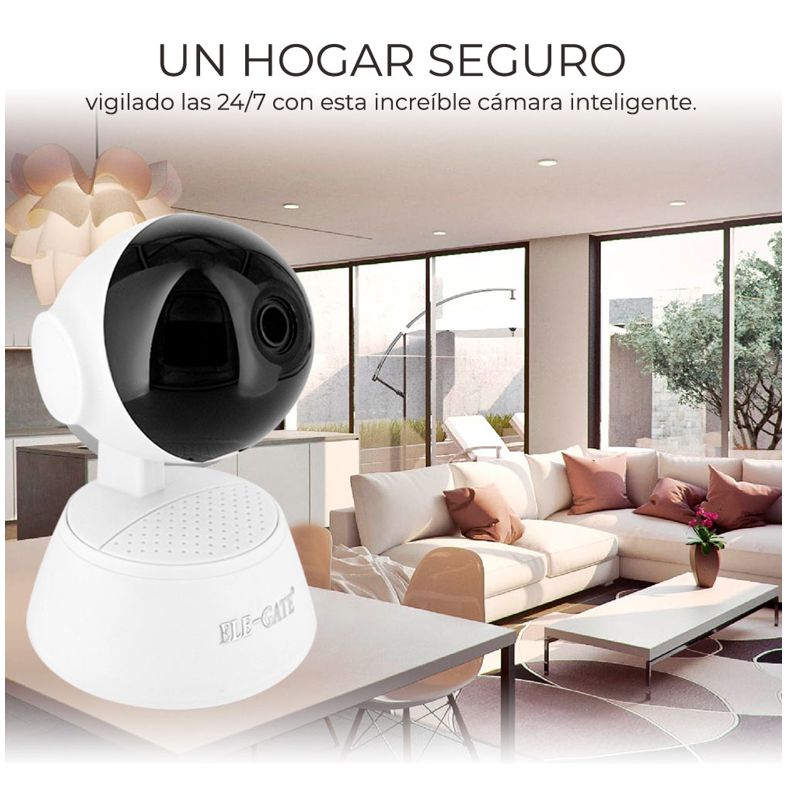 CAMARA DE VIDEOVIGILANCIA 1080p INALAMBRICA WIFI, VISION NOCTURNA, ALARMA, AUDIO DOS VIA V380 APP