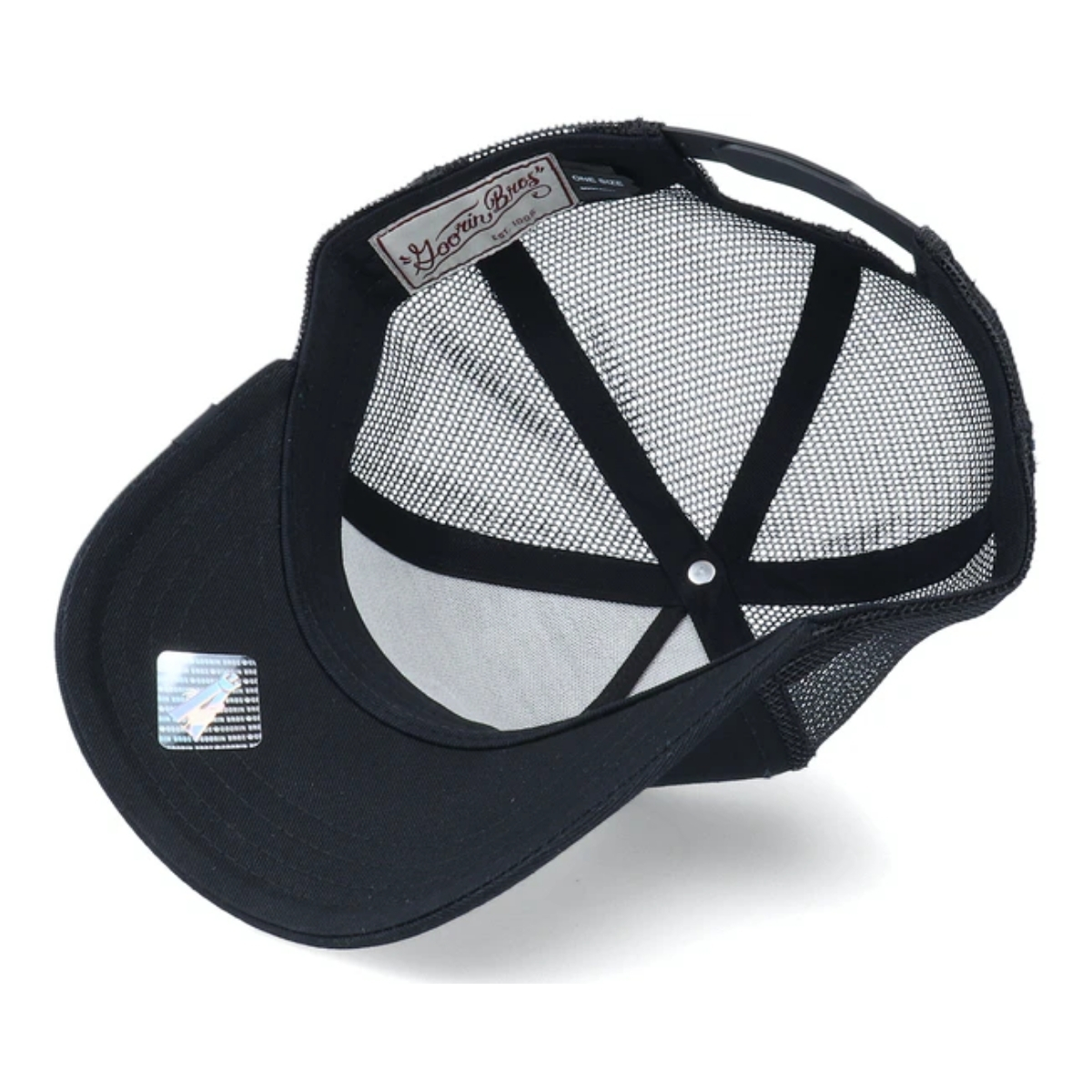 Gorra Goorin Bros Negra Piel Oh Snap Cocodrilo Original Trucker