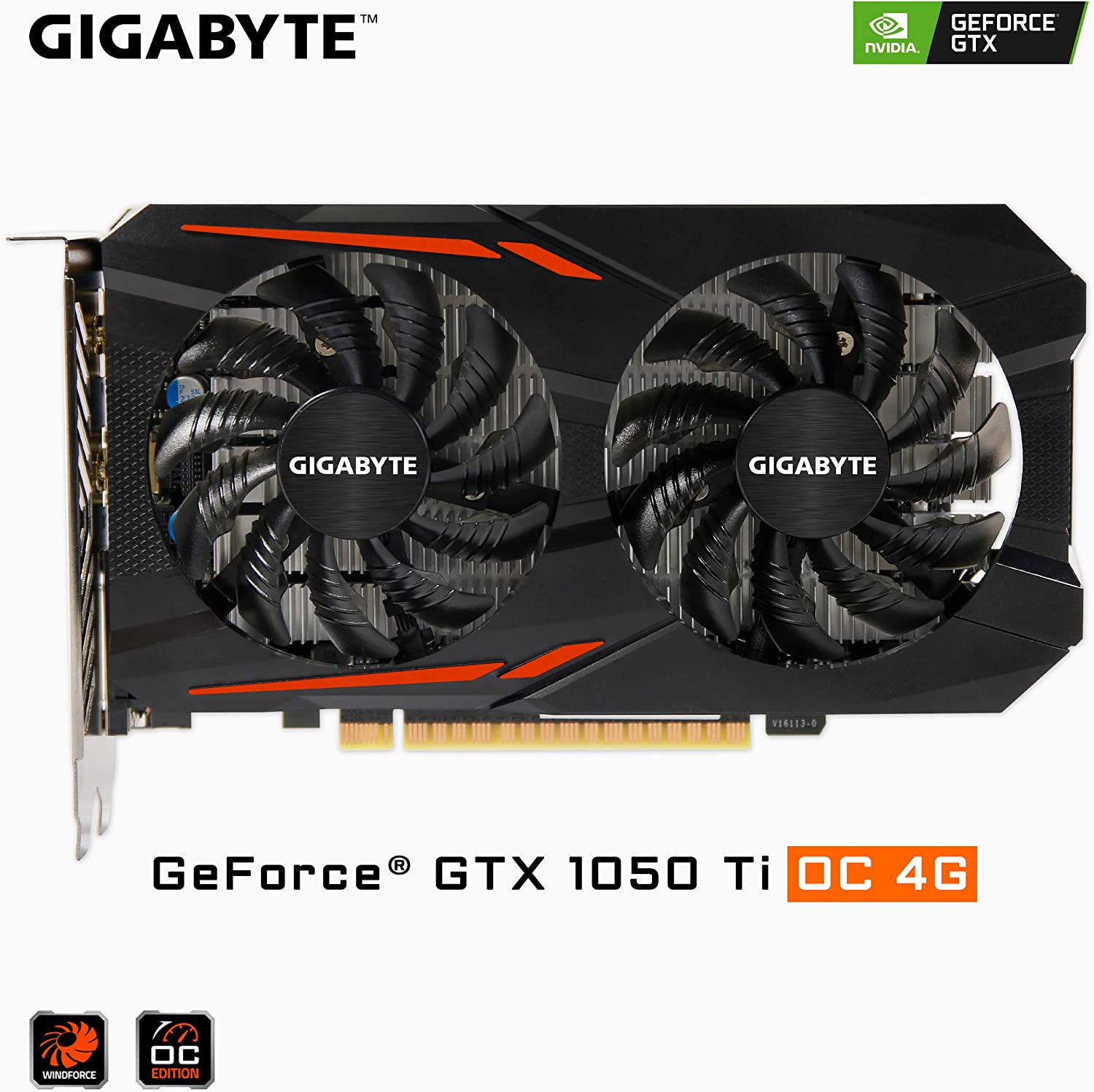 Gigabyte Geforce GTX 1050 Ti 4GB GV-N105TOC-4GD OC Graphic Cards Black