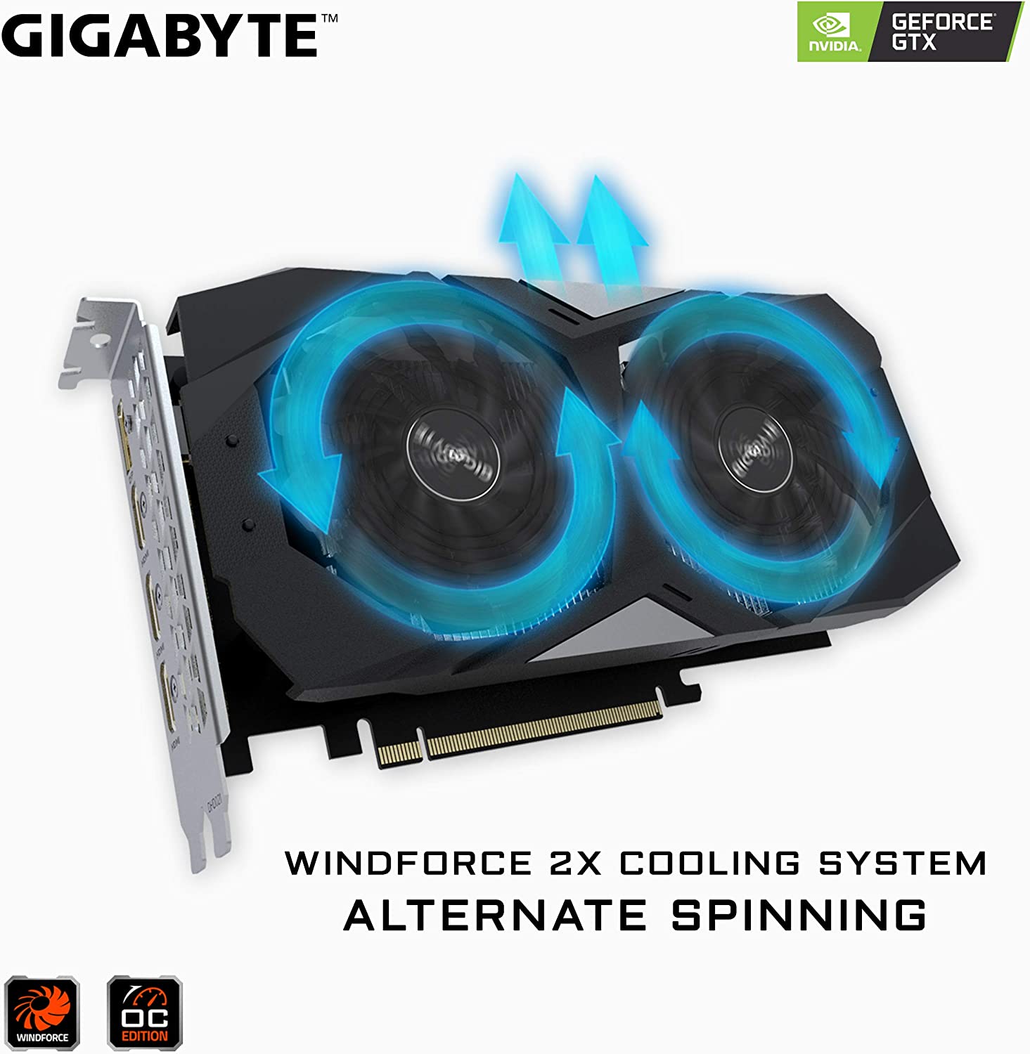 Gigabyte Geforce GTX 1050 Ti 4GB GV-N105TOC-4GD OC Graphic Cards Black