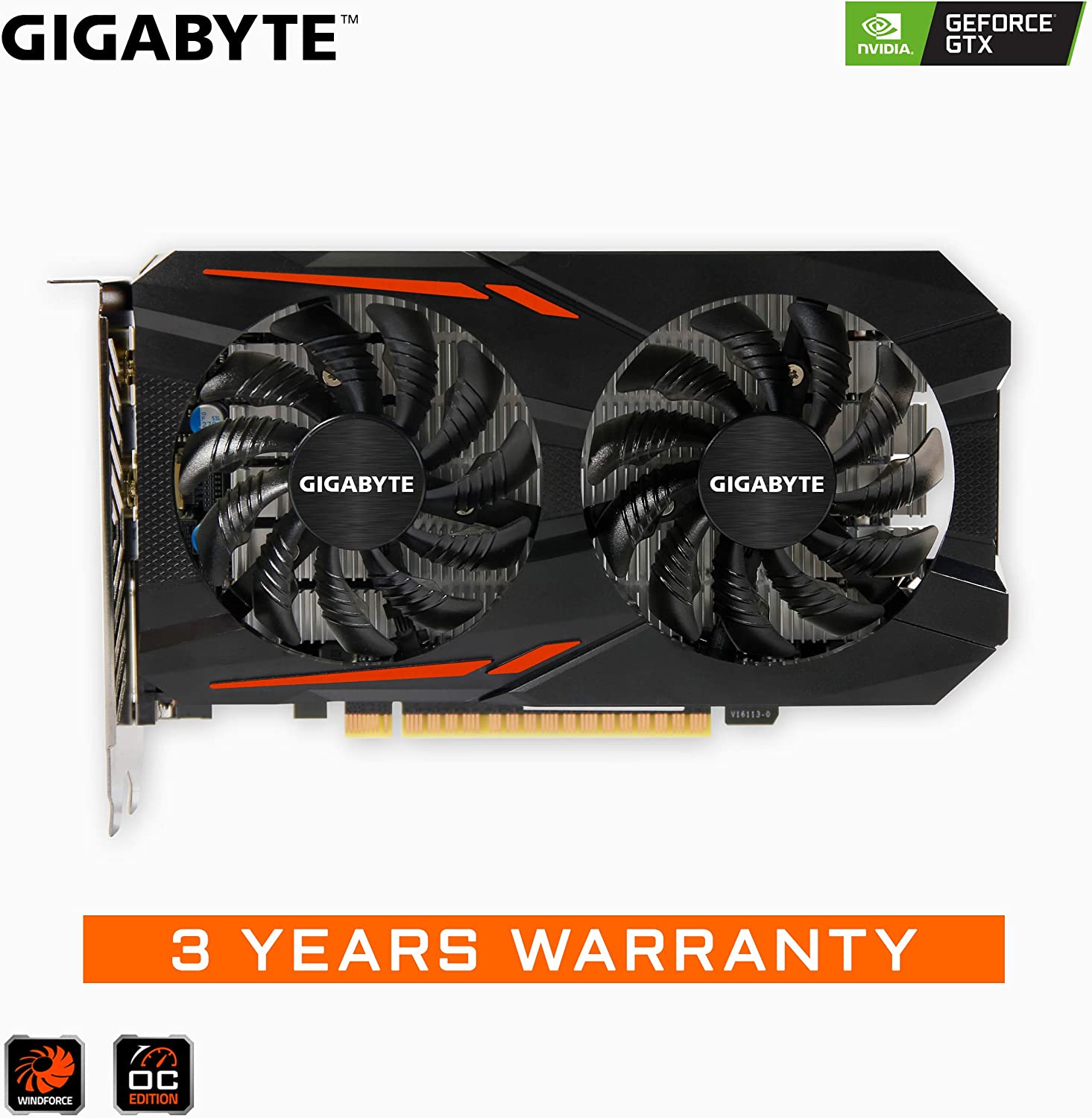 Gigabyte Geforce GTX 1050 Ti 4GB GV-N105TOC-4GD OC Graphic Cards Black