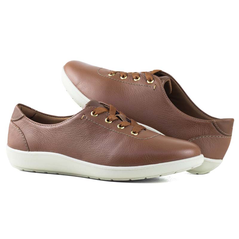 TENIS DE DAMA CONFORT ESTILO CASUAL FLEXI 101901 TAN