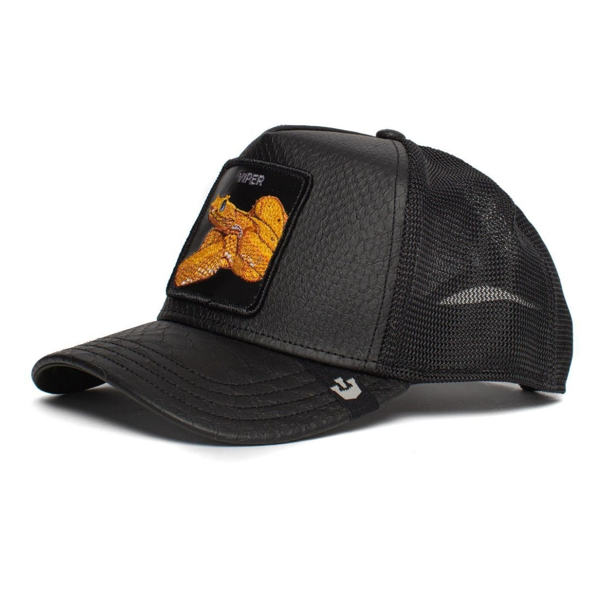 Gorra Goorin Bros Viper Negra Piel Serpiente Original Trucker 