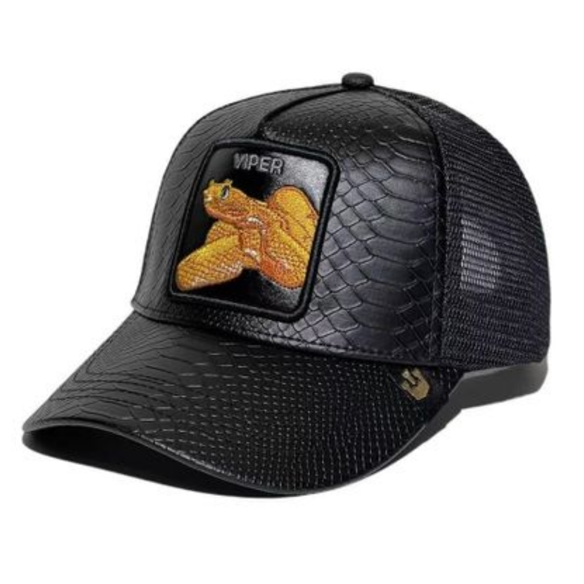 Gorra Goorin Bros Viper Negra Piel Serpiente Original Trucker 