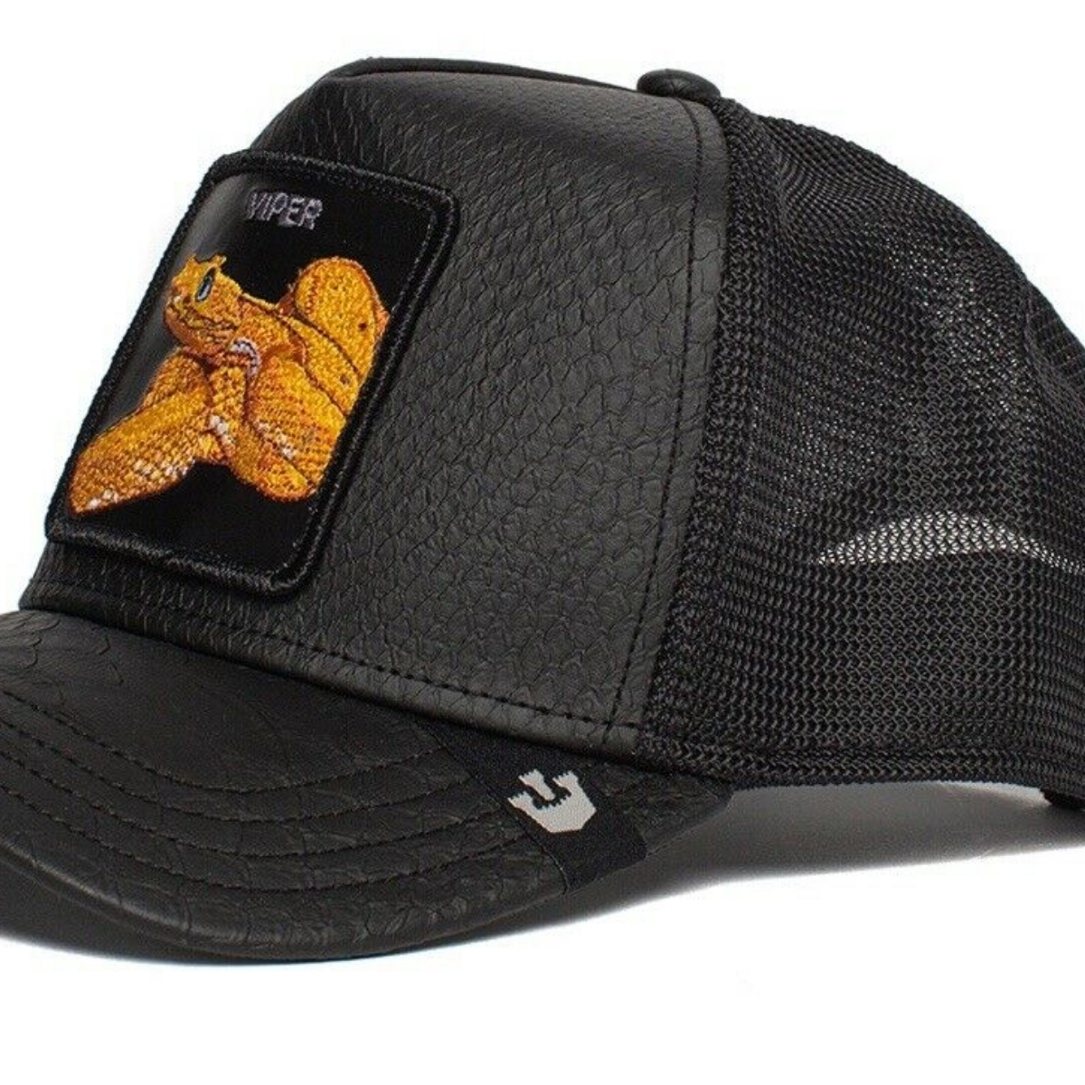 Gorra Goorin Bros Viper Negra Piel Serpiente Original Trucker 