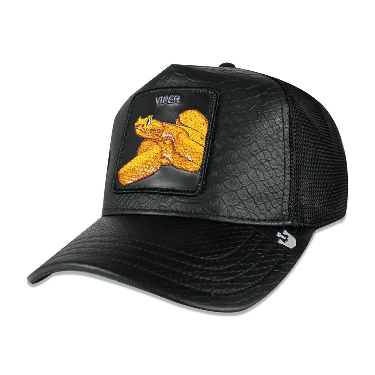 Gorra Goorin Bros Viper Negra Piel Serpiente Original Trucker 
