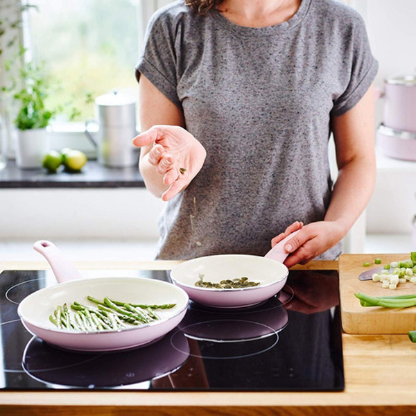 Batería de Cocina Cerámica Antiadherente 16pzs Rosa