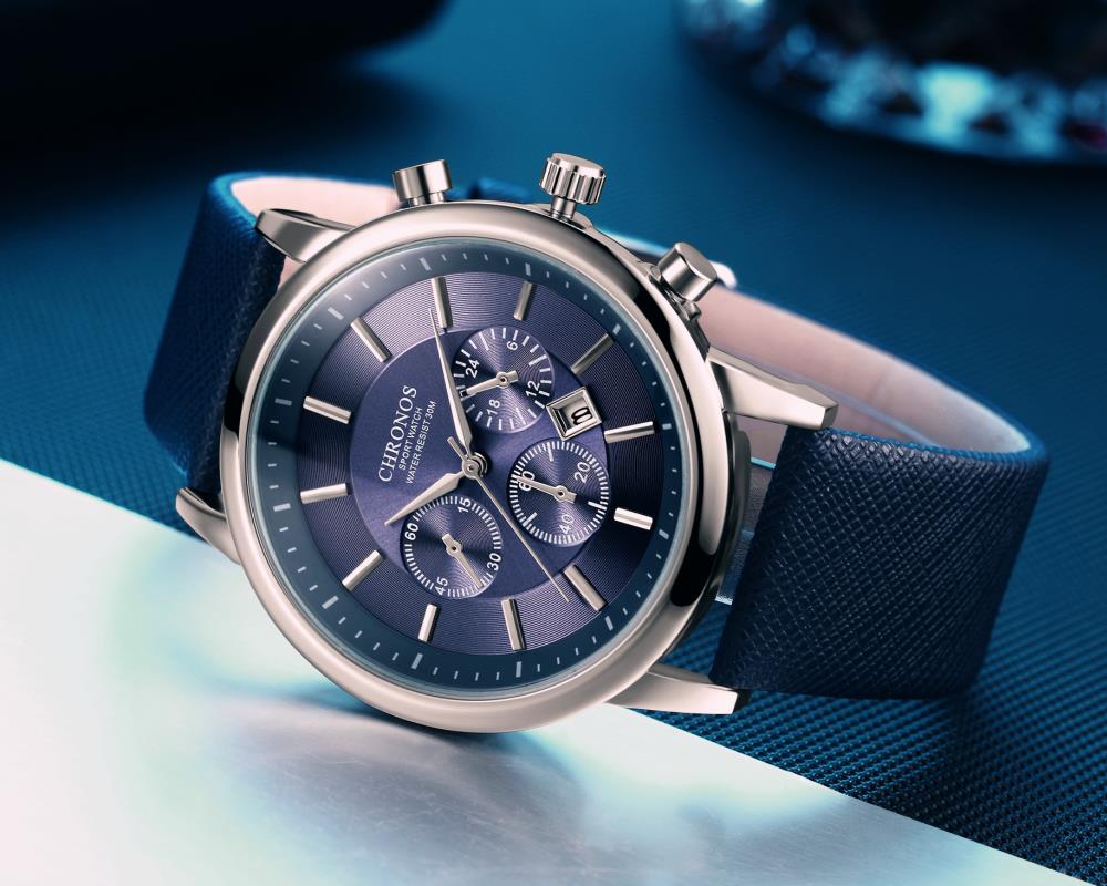 Reloj de Hombre Chronos Azul con Fechador