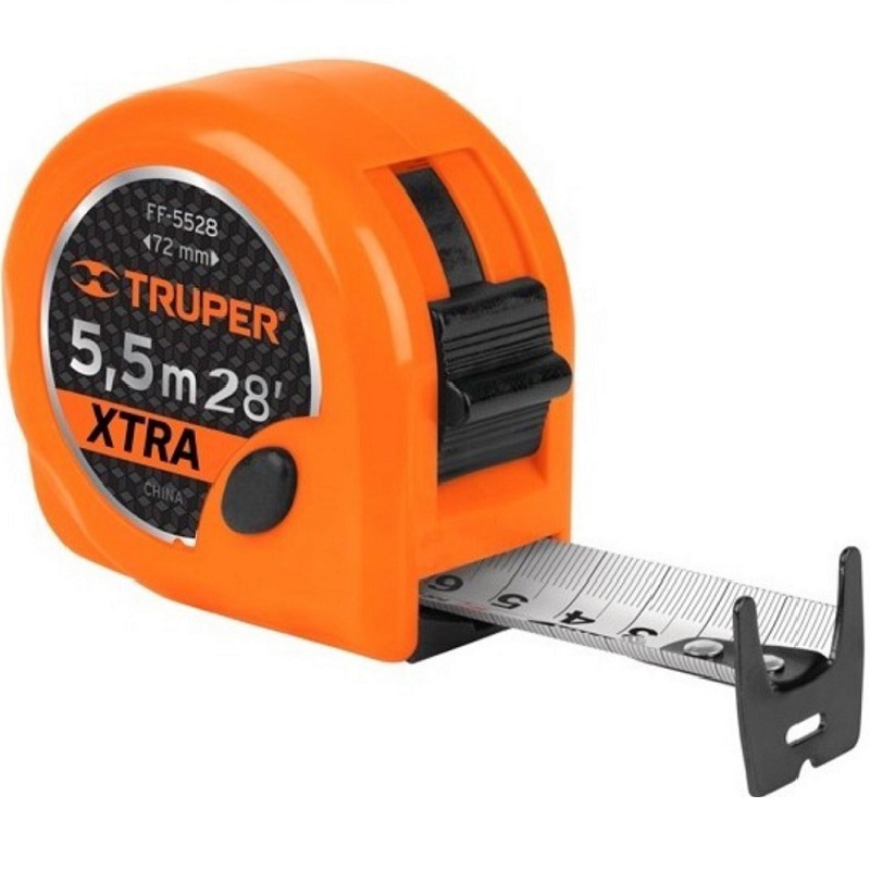 Metro-Cinta metrica Flexómetro XTRA de 5.5 m, cinta 28 mm Naranja  FF-5528 TRUPER