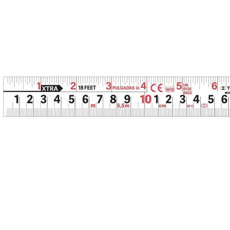 Metro-Cinta metrica Flexómetro XTRA de 5.5 m, cinta 28 mm Naranja  FF-5528 TRUPER