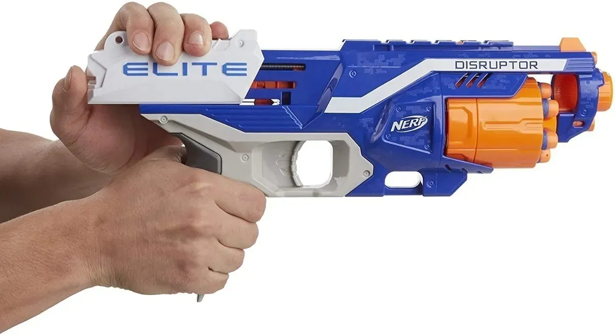Pistola Nerf, Lanzador Elite Disruptor Juguete, Color Azul