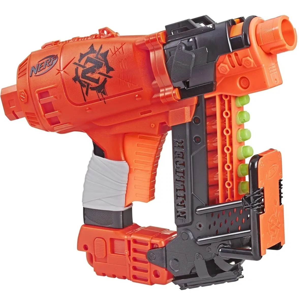 Pistola de Dardos, Nerf Zombie Strike Survival Nailbiter Lanzador, Color Naranja