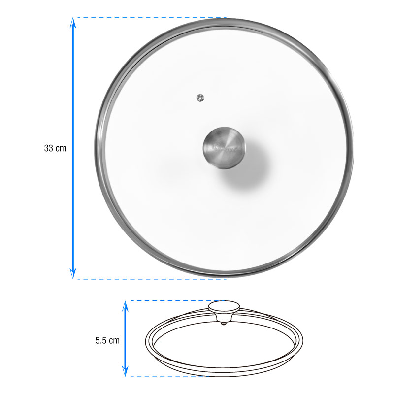 Tapa de Vidrio para Sarten 33cm paellero