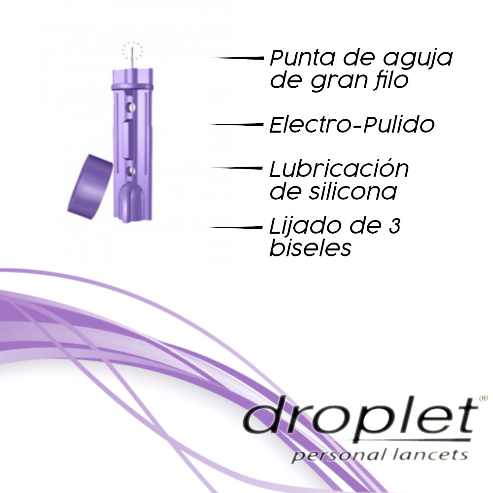 Droplet - 200 Lancetas para punción capilar 30G