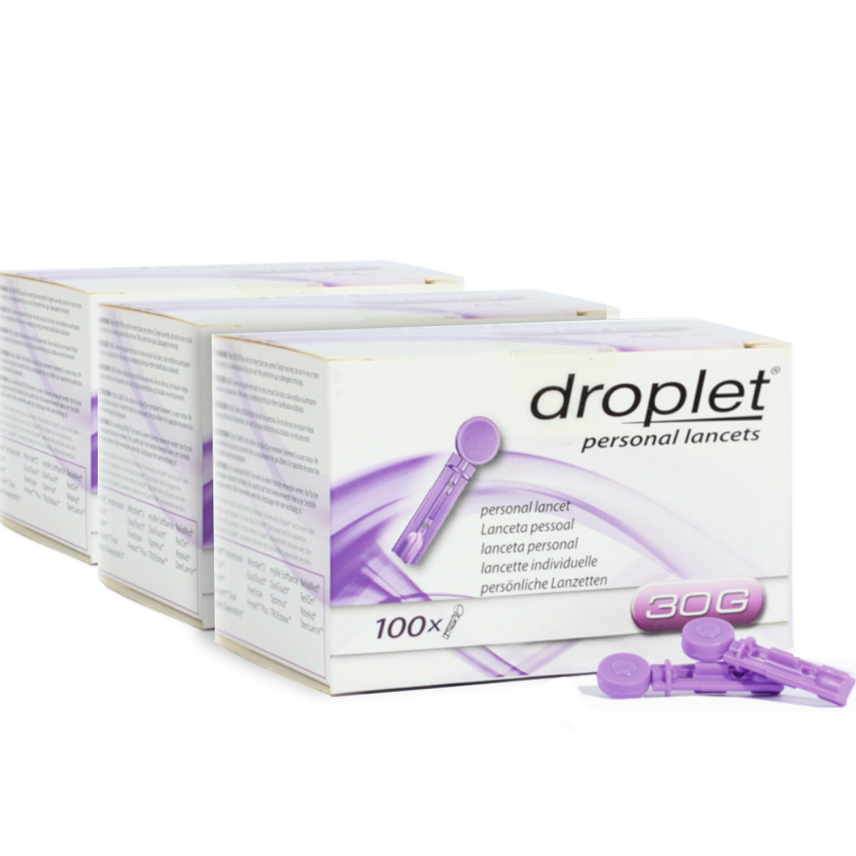 Droplet - 300 Lancetas para punción capilar 30G