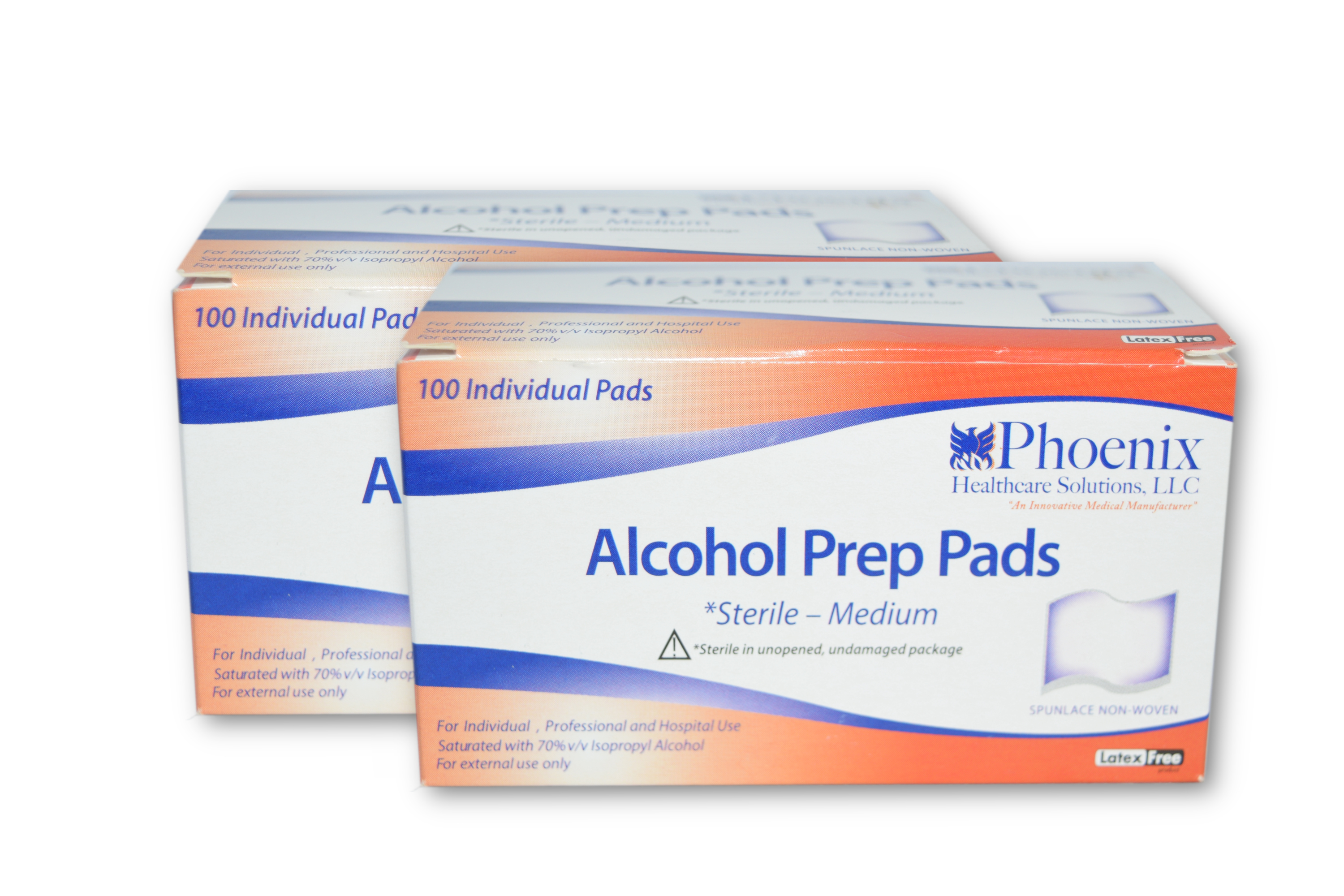 200 Toallitas con Alcohol Phoenix para la aplicación de inyecciones, punciones, raspaduras o desinfección. 70% alcohol isopropílico