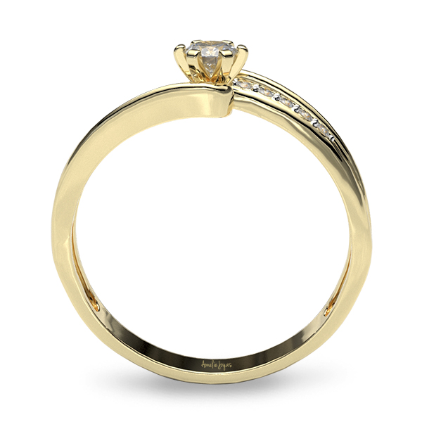 Anillo de Compromiso con 20 puntos Diamante Natural Certificado Oro 14K Amelie Joyas