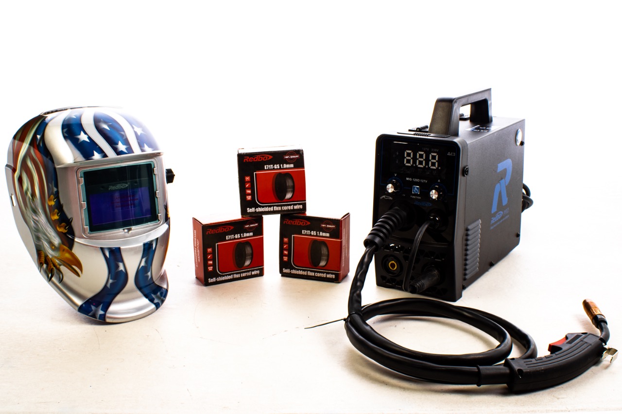 inversora Microalambre C/sin Gas+mma+careta 3 Rollos Redbo