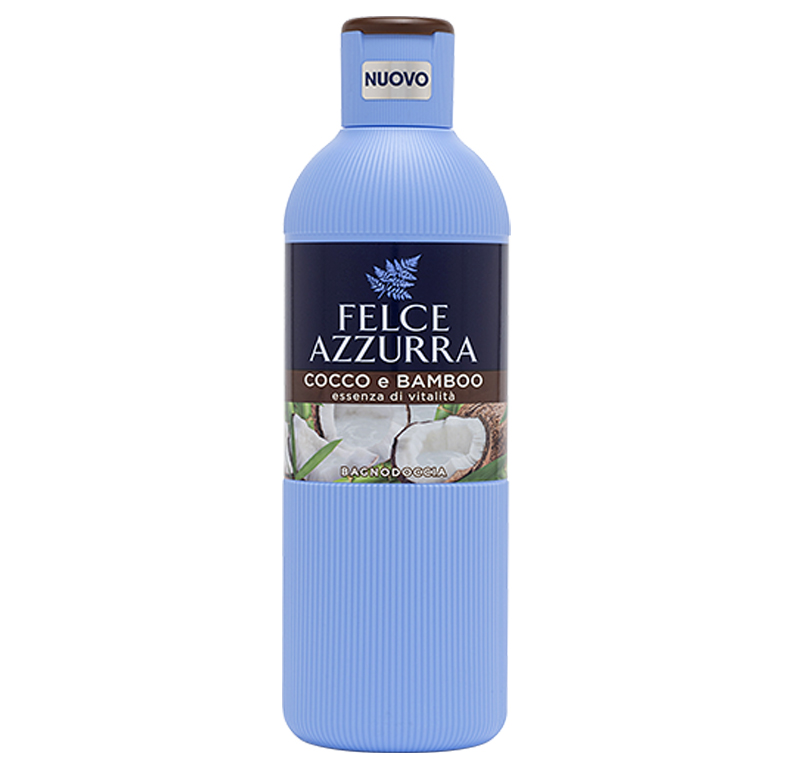 Jabon Corporal Hecho en Italia Felce Azzurra Coconut y Bamboo 650 ml