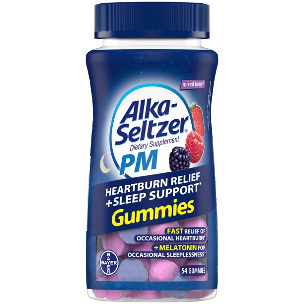 Alka-Seltzer PM Heartburn relief + Sleep Support con melatonina -- 54 gomitas