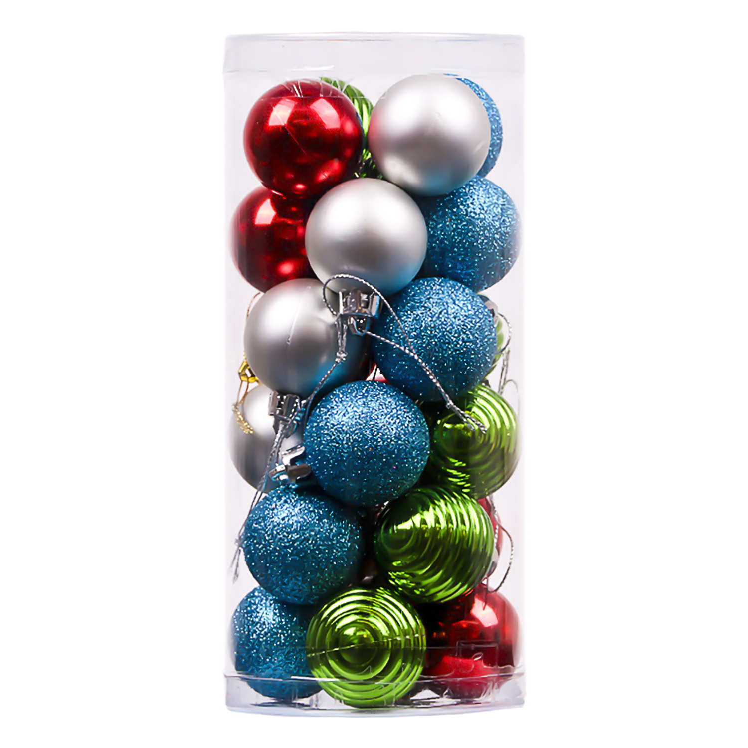 Esferas de Navidad rojo y dorado 24pz 4mm