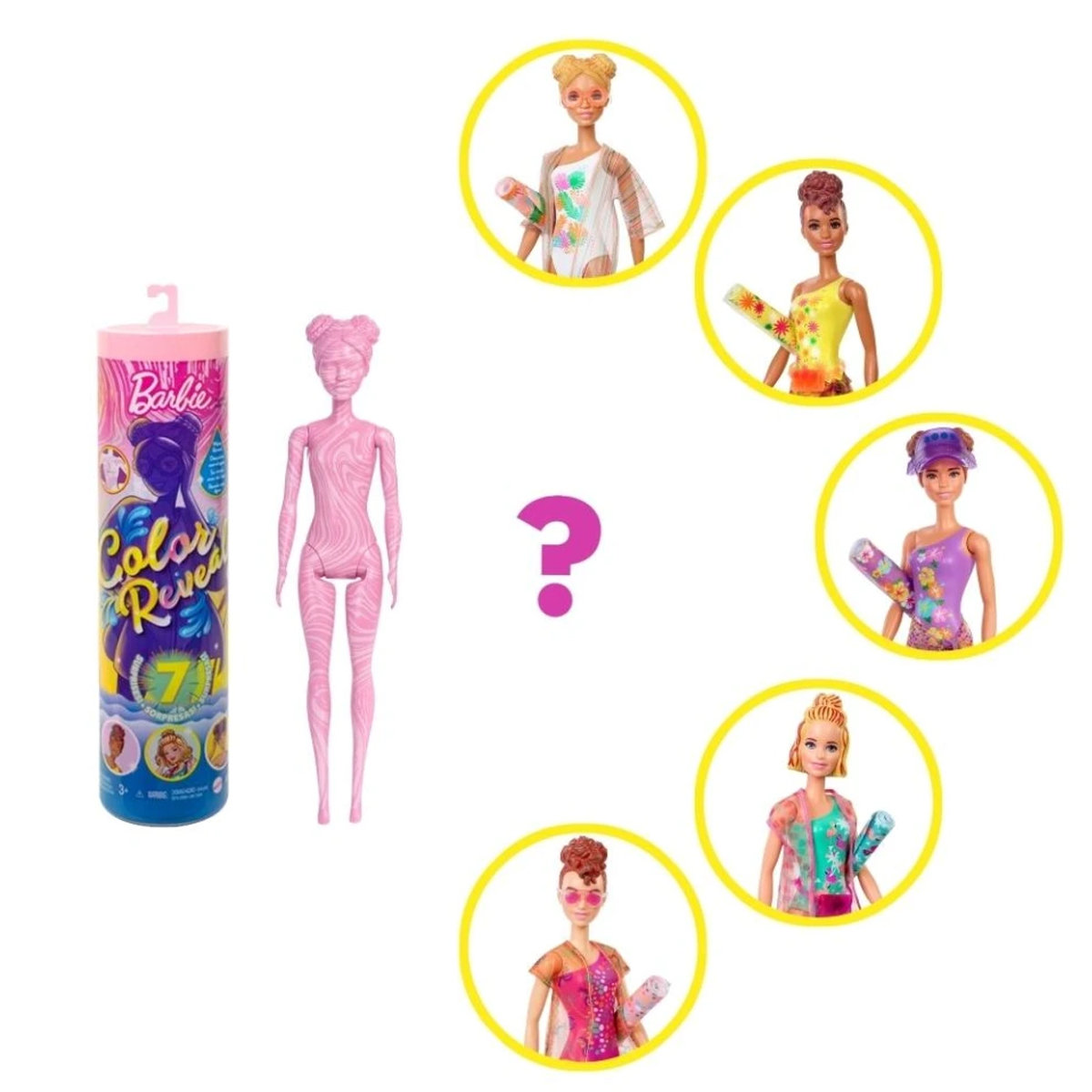 Barbie Color Reveal Sorpresa tapa rosa claro