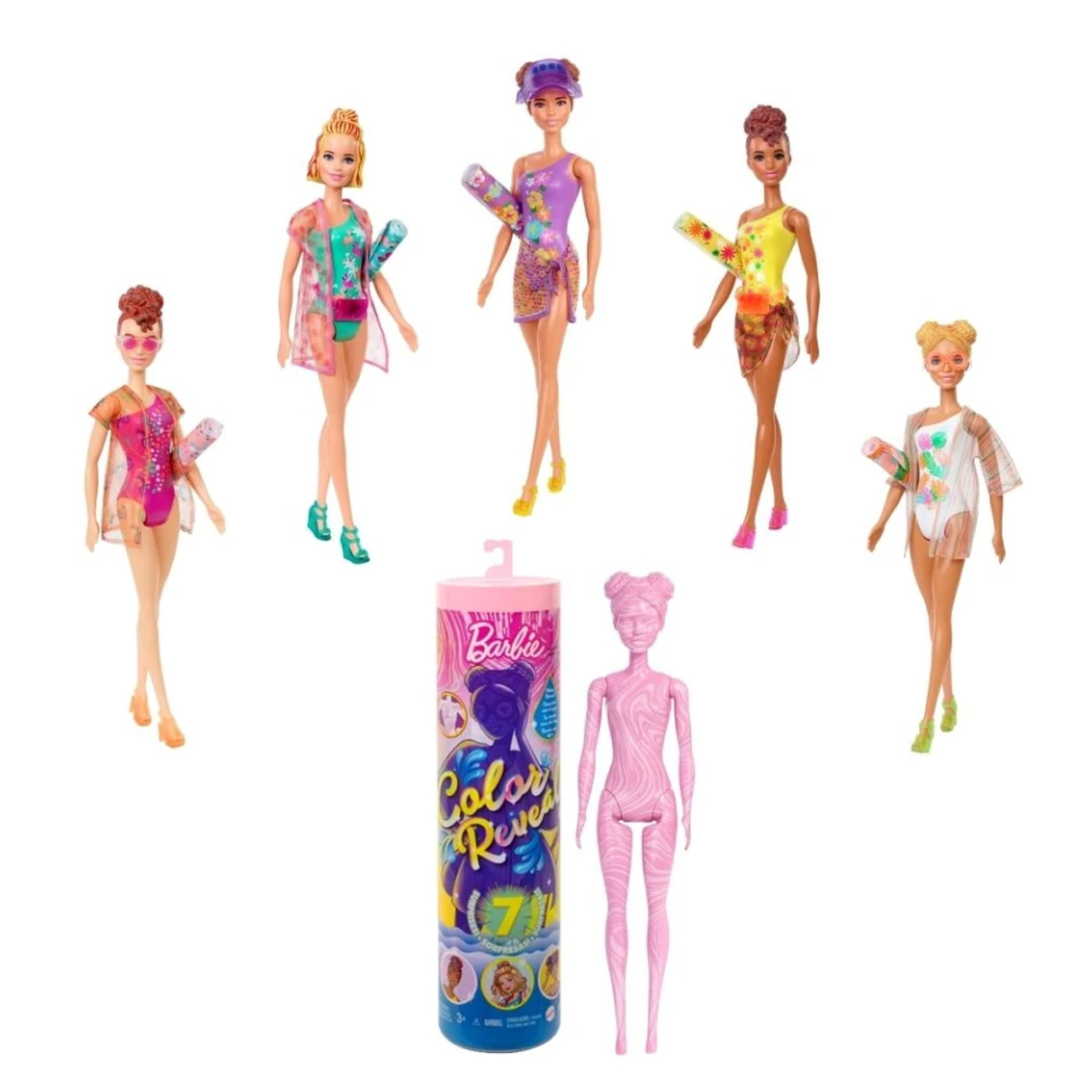 Barbie Color Reveal Sorpresa tapa rosa claro