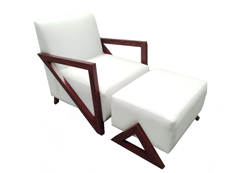 SILLON INDIVIDUAL  CON TABURETE MODERNO modelo SCALENO marca POLTRONE