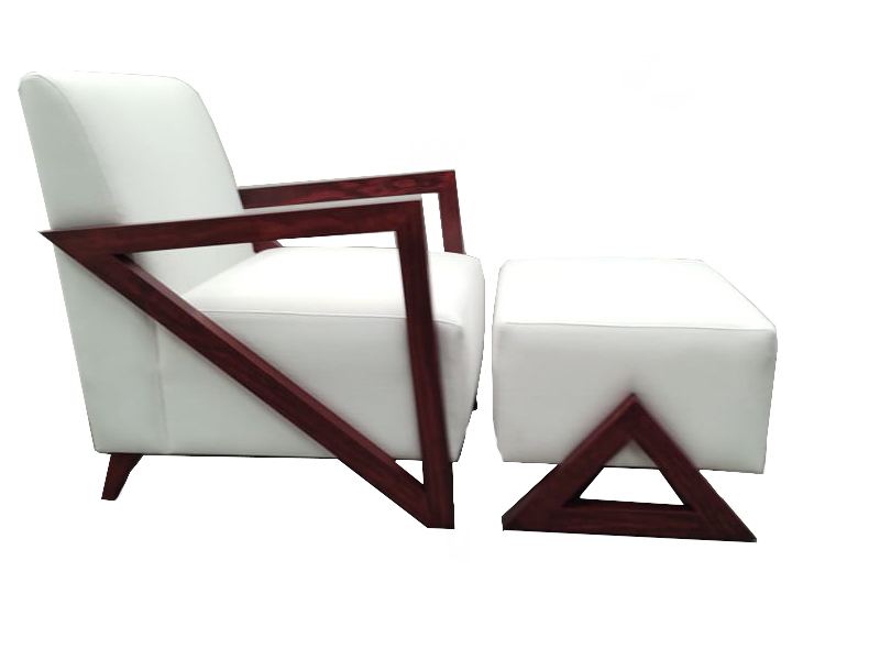 SILLON INDIVIDUAL  CON TABURETE MODERNO modelo SCALENO marca POLTRONE