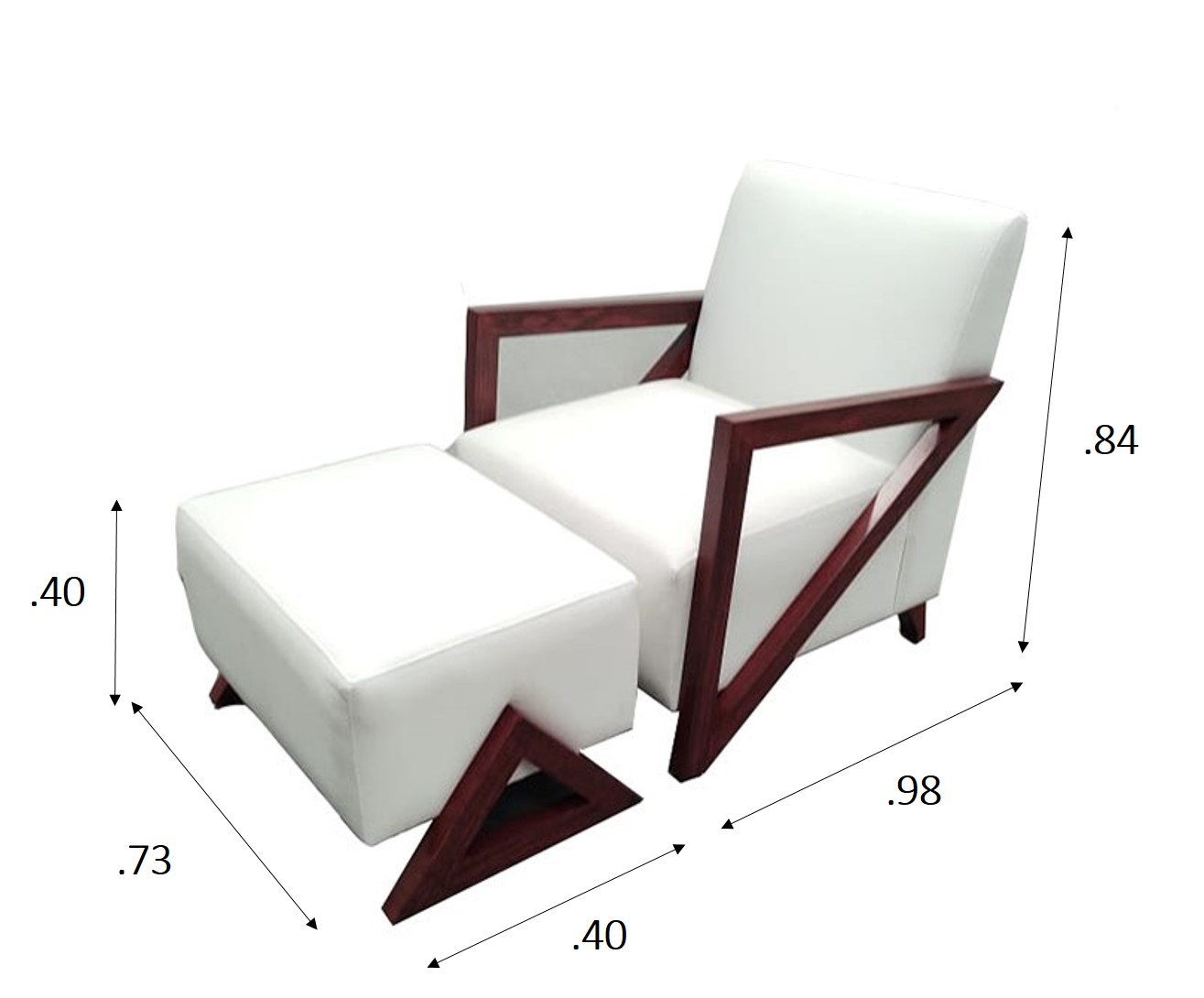 SILLON INDIVIDUAL  CON TABURETE MODERNO modelo SCALENO marca POLTRONE