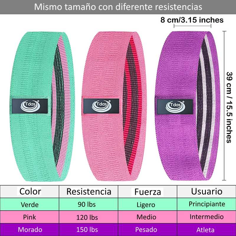 Kit de 3 Bandas de Tela para Ejercicios